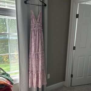Chic Pink Floral Maxi Dress